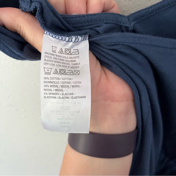 AnyBody Regular Cozy Knit Wide-Leg Reversible Jumpsuit Navy Size Medium - Picture 11 of 13